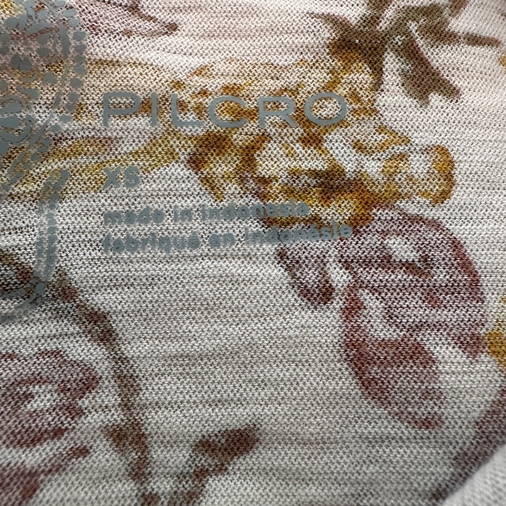 Pilcro Yellow and Brown Floral Women's Top - Picture 3 of 3